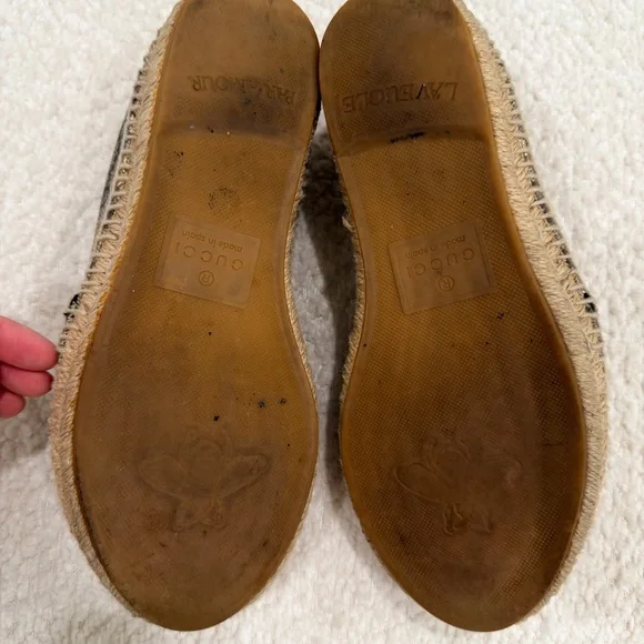 Gucci Beige and Gold Bee Espadrilles 35 - Picture 9 of 11